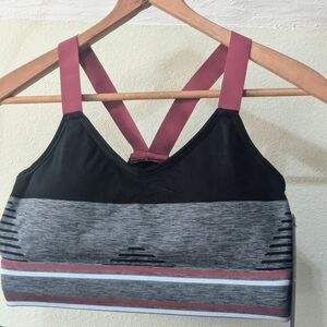 Women's Black and Gray Sports Bra